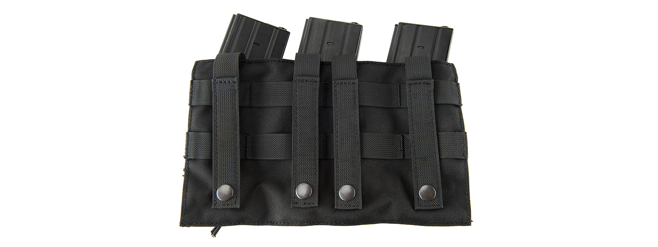 LANCER TACTICAL 1000D NYLON MOLLE 2-IN-1 TRIPLE M4/PISTOL MAG POUCH (BLACK) - Click Image to Close