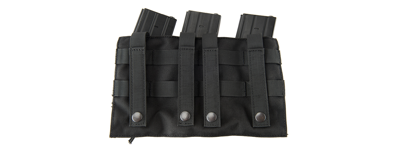 LANCER TACTICAL 1000D NYLON MOLLE 2-IN-1 TRIPLE M4/PISTOL MAG POUCH (BLACK)