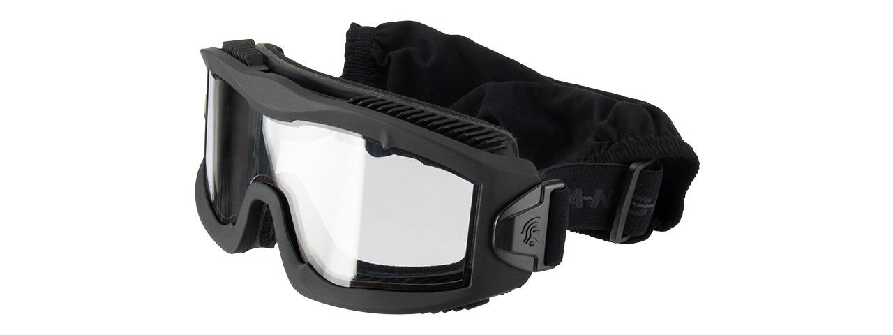 LANCER TACTICAL AERO PROTECTIVE BLACK AIRSOFT GOGGLES (CLEAR LENS)