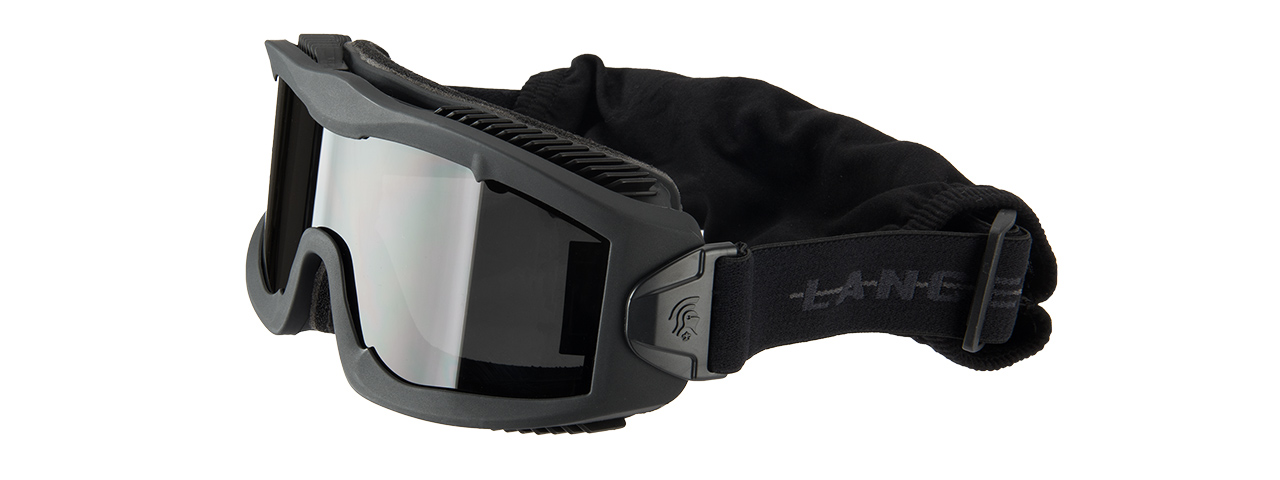 LANCER TACTICAL AERO PROTECTIVE BLACK AIRSOFT GOGGLES (SMOKE LENS)