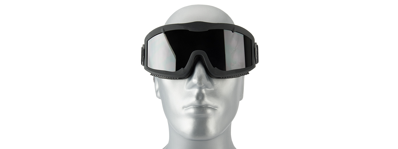 LANCER TACTICAL AERO PROTECTIVE BLACK AIRSOFT GOGGLES (SMOKE LENS)