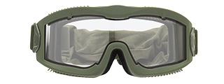 LANCER TACTICAL AERO PROTECTIVE OD GREEN AIRSOFT GOGGLES (CLEAR LENS)