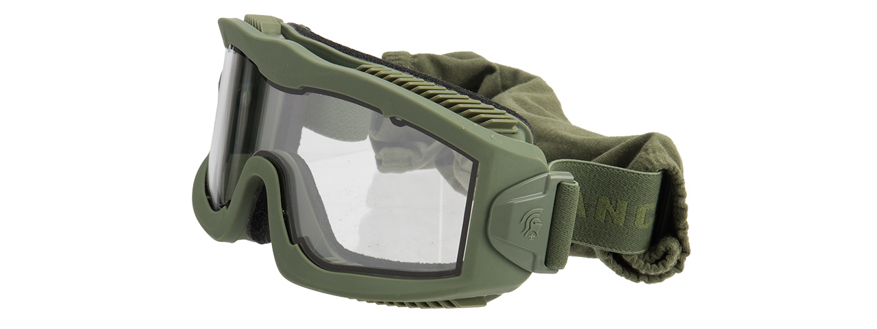 LANCER TACTICAL AERO PROTECTIVE OD GREEN AIRSOFT GOGGLES (CLEAR LENS)