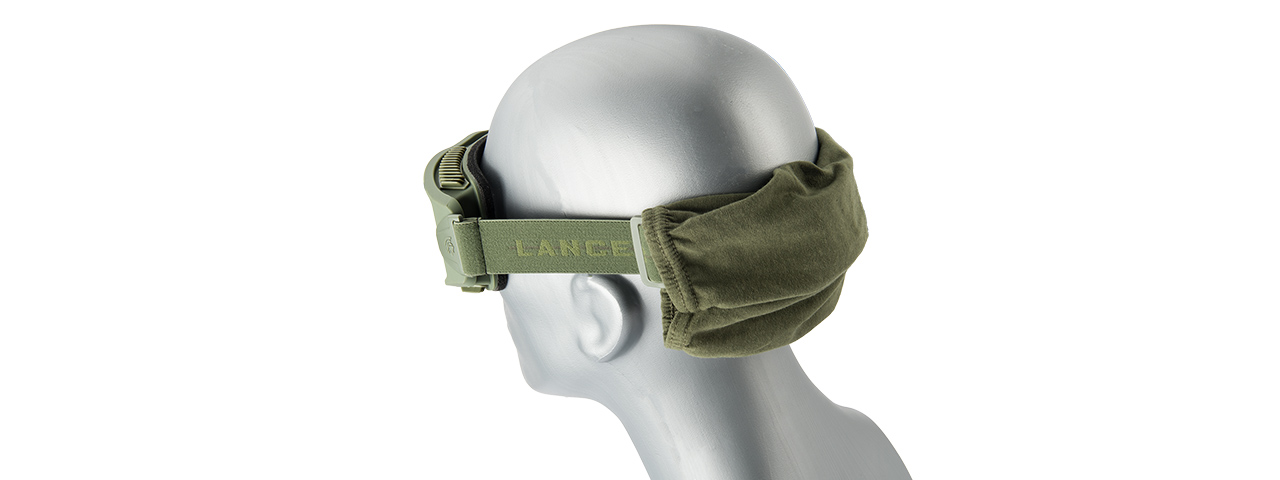 LANCER TACTICAL AERO PROTECTIVE OD GREEN AIRSOFT GOGGLES (CLEAR LENS) - Click Image to Close