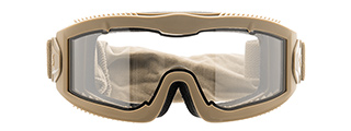 LANCER TACTICAL AERO PROTECTIVE TAN AIRSOFT GOGGLES (CLEAR LENS)