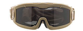 LANCER TACTICAL AERO PROTECTIVE TAN AIRSOFT GOGGLES (SMOKE LENS)