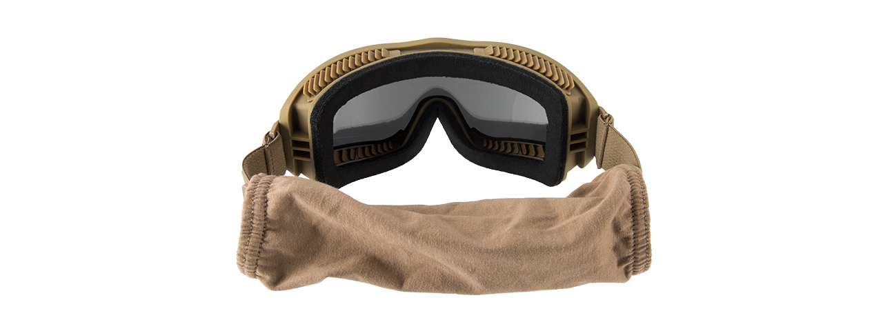 LANCER TACTICAL AERO PROTECTIVE TAN AIRSOFT GOGGLES (SMOKE LENS)