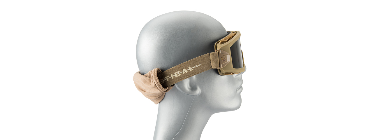 LANCER TACTICAL AERO PROTECTIVE TAN AIRSOFT GOGGLES (SMOKE LENS)