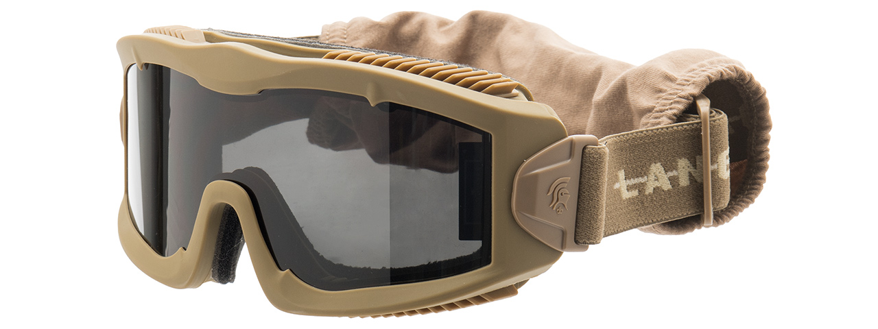 LANCER TACTICAL AERO PROTECTIVE TAN AIRSOFT GOGGLES (SMOKE LENS)