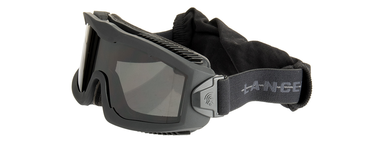 LANCER TACTICAL AERO PROTECTIVE BLACK AIRSOFT GOGGLES (SMOKE/YELLOW/CLEAR LENS)