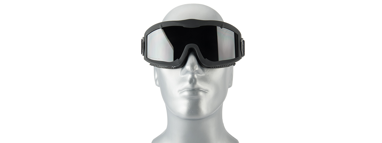 LANCER TACTICAL AERO PROTECTIVE BLACK AIRSOFT GOGGLES (SMOKE/YELLOW/CLEAR LENS) - Click Image to Close