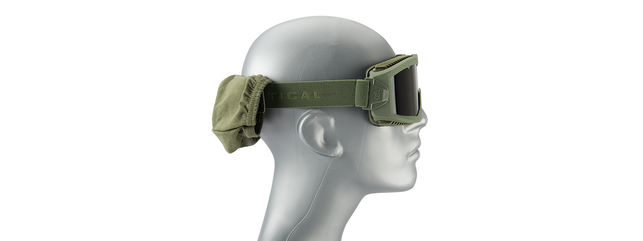 LANCER TACTICAL AERO PROTECTIVE OD GREEN AIRSOFT GOGGLES (SMOKE/YELLOW/CLEAR LENS)