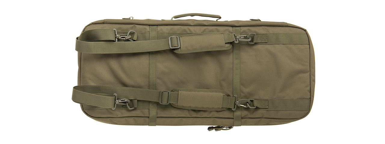 LANCER TACTICAL 1000D NYLON 3-WAY CARRY 29" DOUBLE RIFLE GUN BAG (OD GREEN) - Click Image to Close