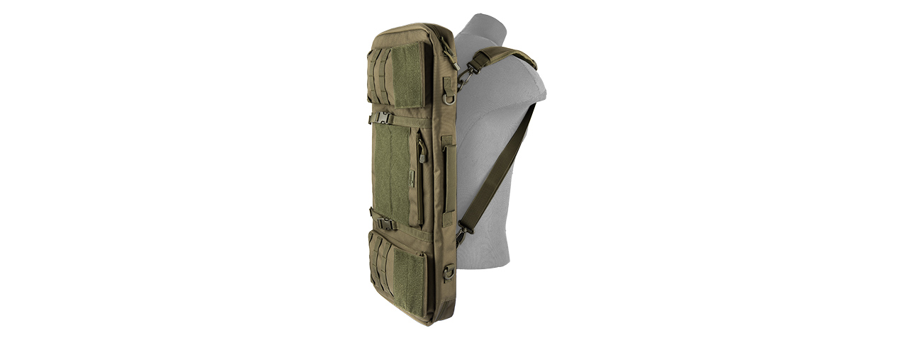 LANCER TACTICAL 1000D NYLON 3-WAY CARRY 29" DOUBLE RIFLE GUN BAG (OD GREEN)