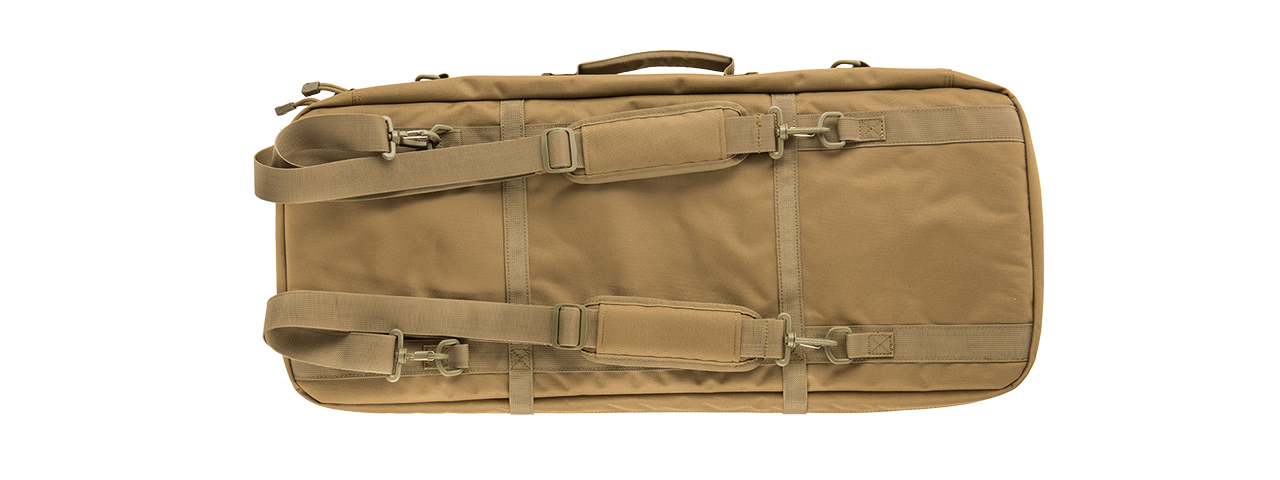 LANCER TACTICAL 1000D NYLON 3-WAY CARRY 29" DOUBLE RIFLE GUN BAG (KHAKI) - Click Image to Close