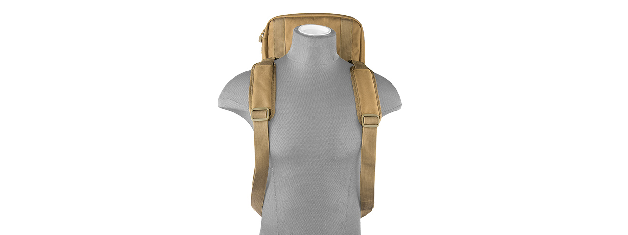 LANCER TACTICAL 1000D NYLON 3-WAY CARRY 29" DOUBLE RIFLE GUN BAG (KHAKI) - Click Image to Close