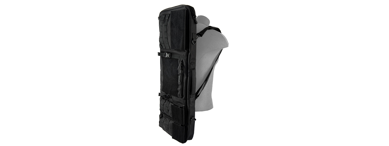 LANCER TACTICAL 1000D NYLON 3-WAY CARRY 35" DOUBLE RIFLE GUN BAG (BLACK) - Click Image to Close