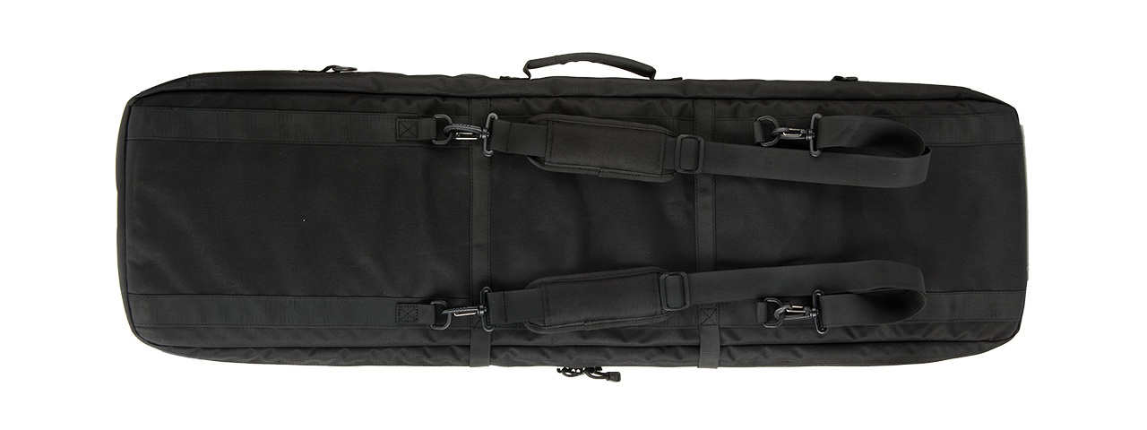 LANCER TACTICAL 1000D NYLON 3-WAY CARRY 43" DOUBLE RIFLE GUN BAG (BLACK) - Click Image to Close