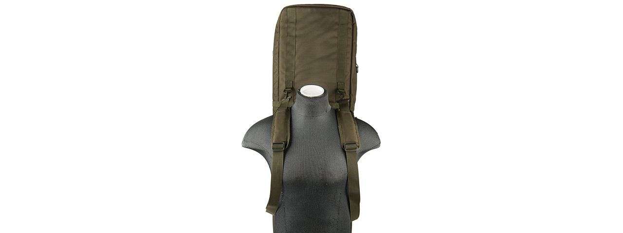 LANCER TACTICAL 1000D NYLON 3-WAY CARRY 43" DOUBLE RIFLE GUN BAG (OD GREEN) - Click Image to Close