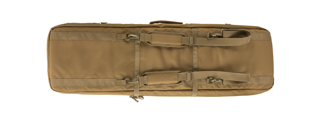 LANCER TACTICAL 1000D NYLON 3-WAY CARRY 43" DOUBLE RIFLE GUN BAG (KHAKI) - Click Image to Close