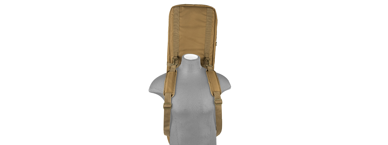 LANCER TACTICAL 1000D NYLON 3-WAY CARRY 43" DOUBLE RIFLE GUN BAG (KHAKI) - Click Image to Close