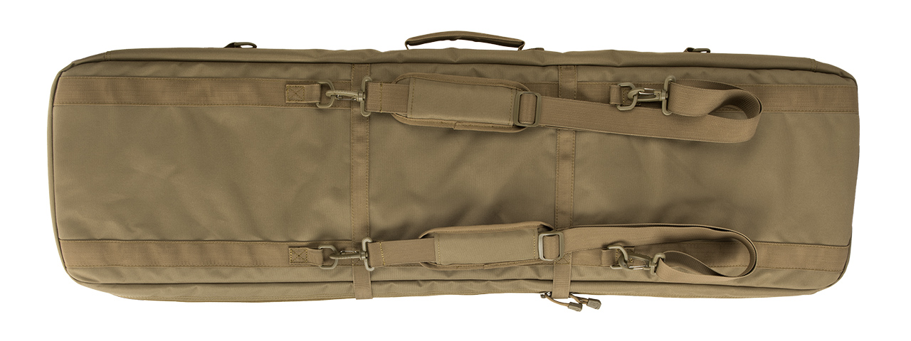 LANCER TACTICAL 1000D NYLON 3-WAY CARRY 43" DOUBLE RIFLE GUN BAG (TAN) - Click Image to Close