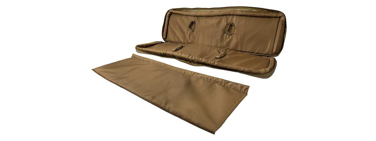 LANCER TACTICAL 1000D NYLON 3-WAY CARRY 43" DOUBLE RIFLE GUN BAG (TAN) - Click Image to Close