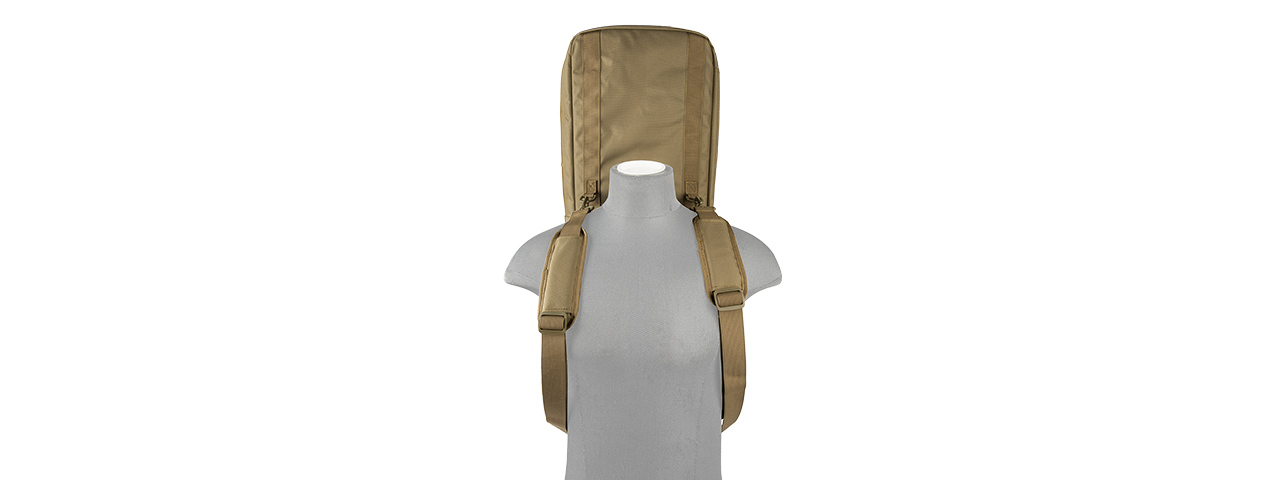 LANCER TACTICAL 1000D NYLON 3-WAY CARRY 43" DOUBLE RIFLE GUN BAG (TAN) - Click Image to Close