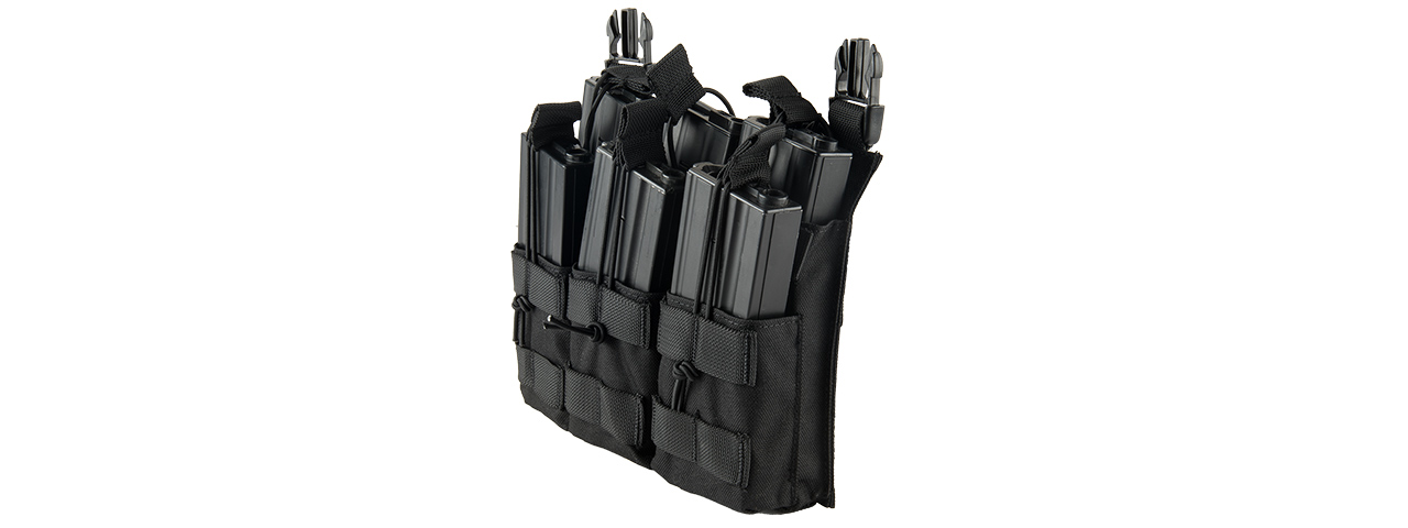 LANCER TACTICAL ADAPTIVE HOOK AND LOOP TRIPLE DUAL MAG POUCH (BLACK) - Click Image to Close