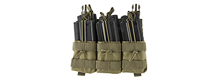 LANCER TACTICAL ADAPTIVE HOOK AND LOOP TRIPLE DUAL MAG POUCH (OD GREEN)