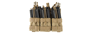 LANCER TACTICAL ADAPTIVE HOOK AND LOOP TRIPLE DUAL MAG POUCH (TAN)