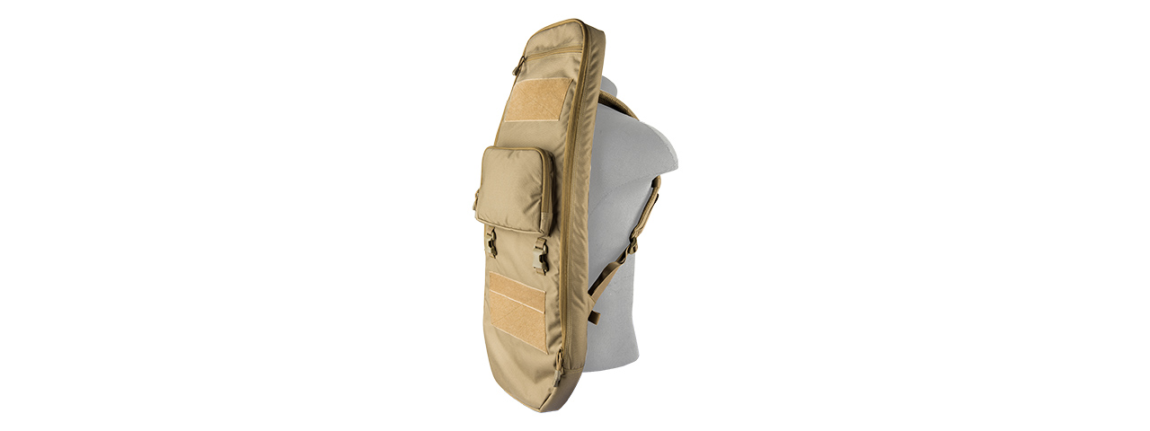 Lancer Tactical 35" Backpack V. 1 Padded Rifle Bag (Tan) - Click Image to Close
