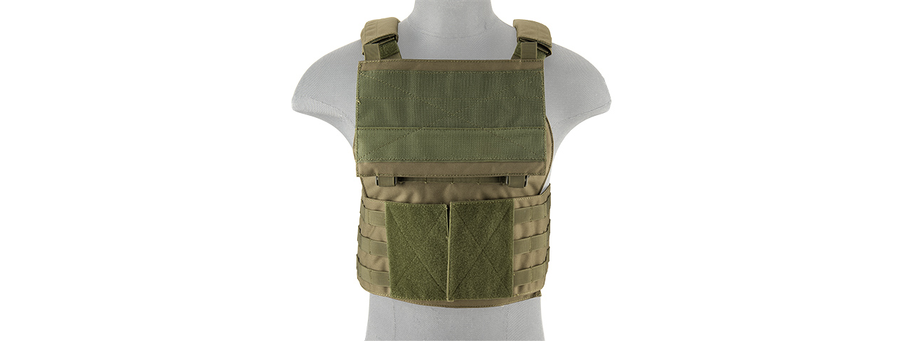 LANCER TACTICAL BUCKLE UP VERSION AIRSOFT PLATE CARRIER (OD GREEN) - Click Image to Close