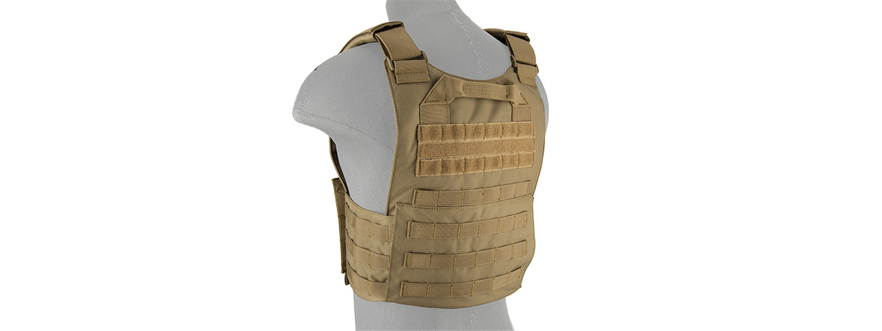 LANCER TACTICAL BUCKLE UP VERSION AIRSOFT PLATE CARRIER (TAN) - Click Image to Close
