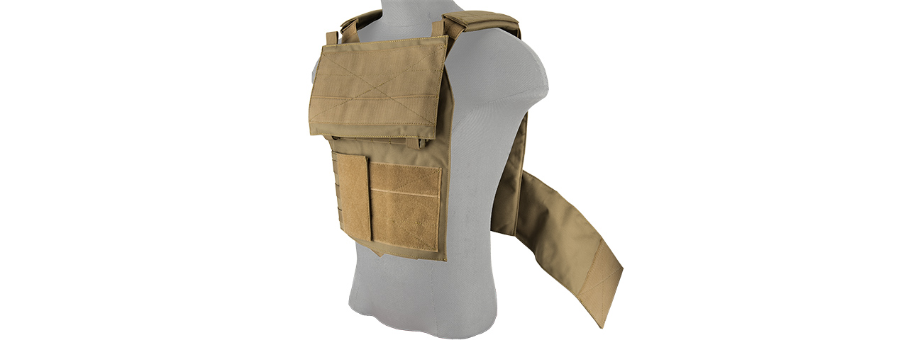 LANCER TACTICAL BUCKLE UP VERSION AIRSOFT PLATE CARRIER (TAN) - Click Image to Close