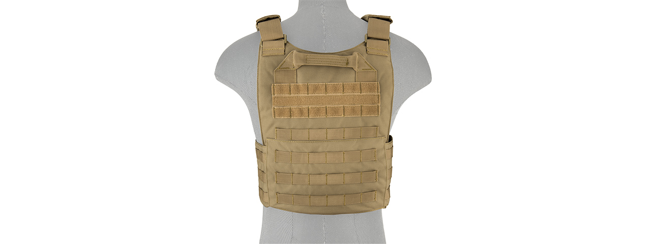 LANCER TACTICAL BUCKLE UP VERSION AIRSOFT PLATE CARRIER (TAN) - Click Image to Close