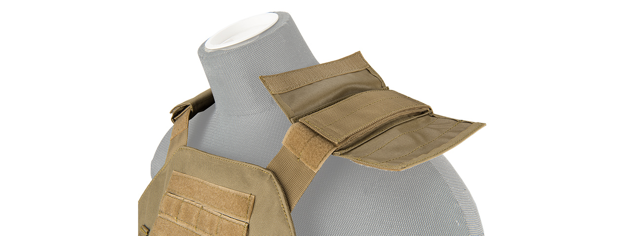 LANCER TACTICAL BUCKLE UP VERSION AIRSOFT PLATE CARRIER (TAN) - Click Image to Close
