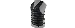 LANCER TACTICAL BREATHABLE MOLLE/PALS ADJUSTABLE MESH VEST (BLACK)