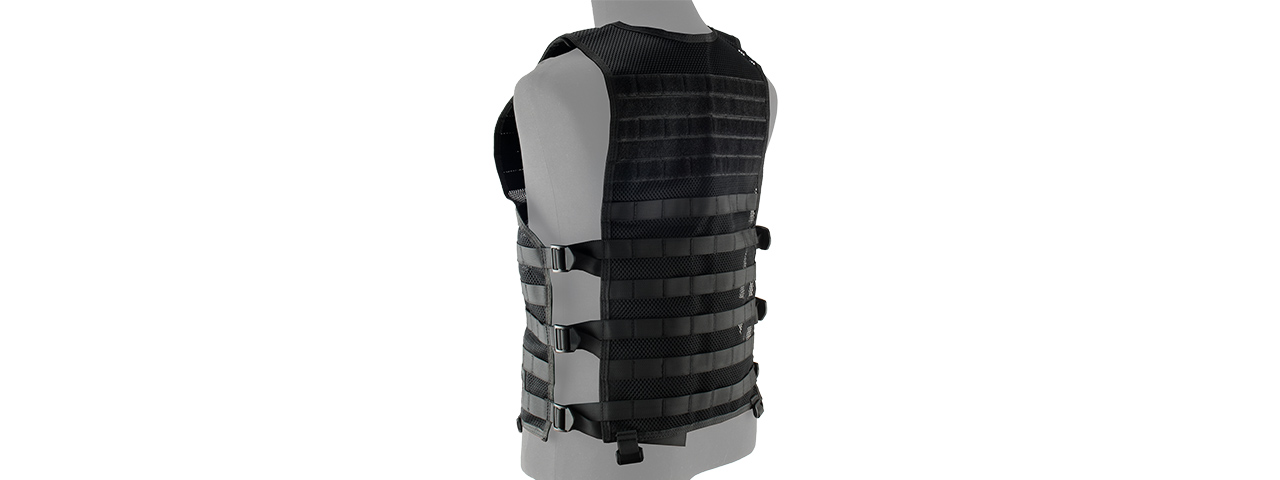 LANCER TACTICAL BREATHABLE MOLLE/PALS ADJUSTABLE MESH VEST (BLACK)