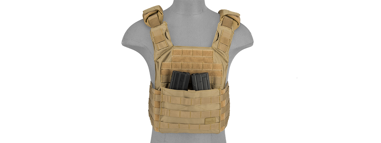 CA-313T2N SAPC w/DUAL INNER MAG POUCH + SHOULDER PADS (TAN) - Click Image to Close