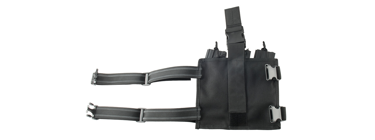 LANCER TACTICAL DROP LEG SIX M4/M16 MAGAZINE PANEL (BLACK) - Click Image to Close