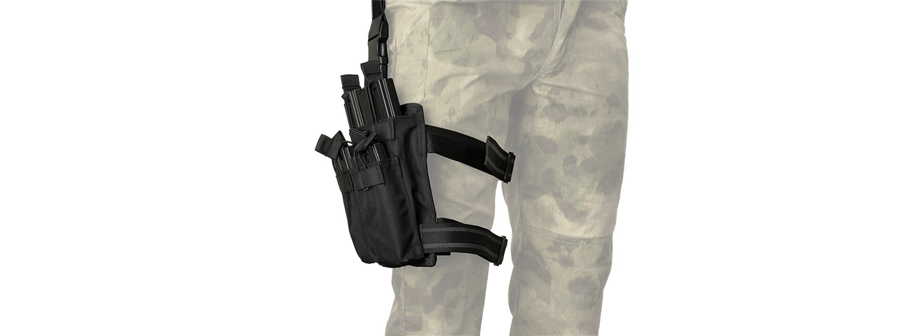LANCER TACTICAL DROP LEG SIX M4/M16 MAGAZINE PANEL (BLACK) - Click Image to Close