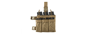 LANCER TACTICAL DROP LEG SIX M4/M16 MAGAZINE PANEL (TAN)