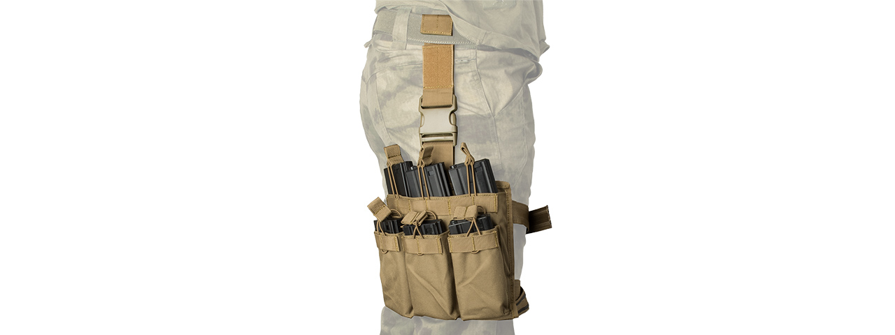 LANCER TACTICAL DROP LEG SIX M4/M16 MAGAZINE PANEL (TAN)