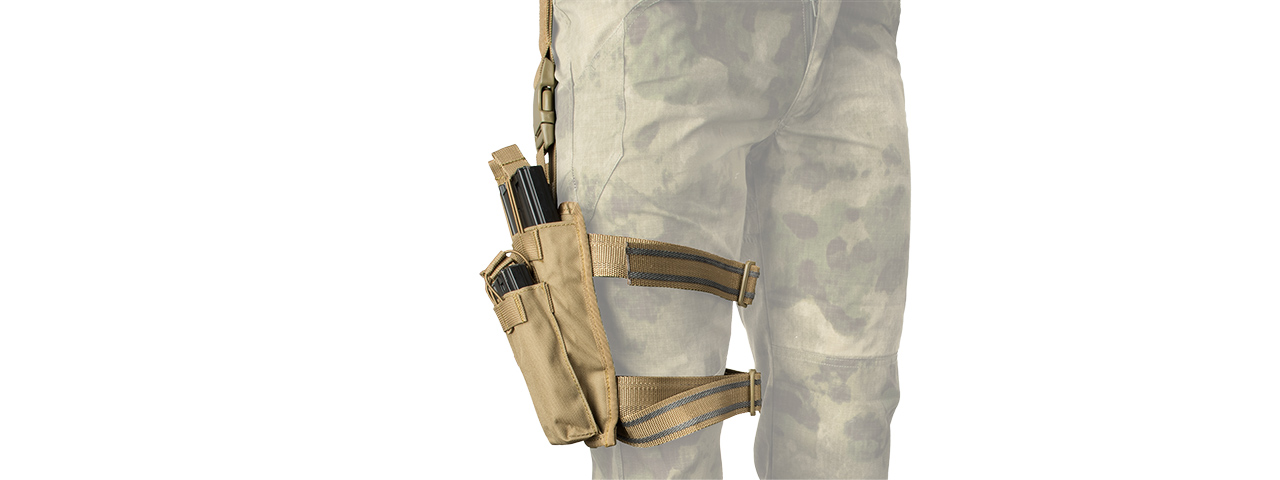 LANCER TACTICAL DROP LEG SIX M4/M16 MAGAZINE PANEL (TAN) - Click Image to Close