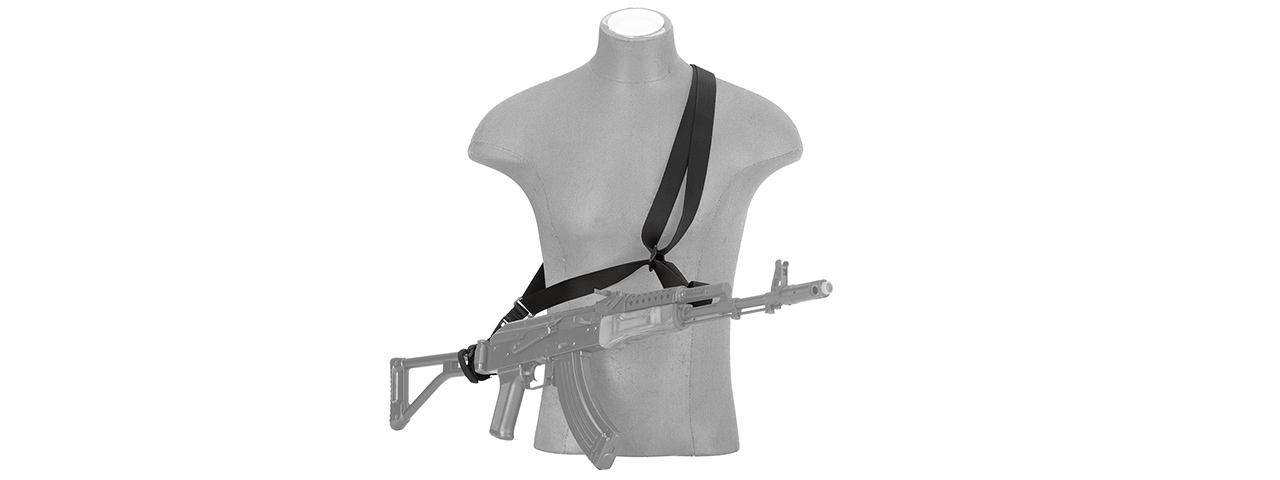 Lancer Tactical CA-327B Three Point Sling in Black - Click Image to Close