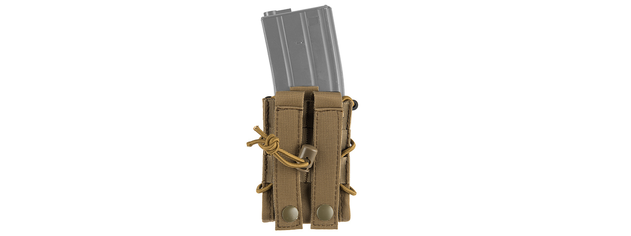 LANCER TACTICAL SINGLE MOLLE TKO MAG POUCH FOR M4 / M16 (TAN) - Click Image to Close