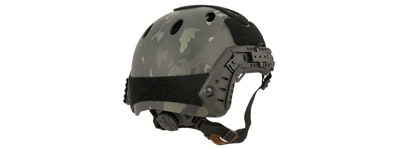 Lancer Tactical PJ Airsoft Helmet w/Side Rails [LG/XL] (CAMO BLACK) - Click Image to Close