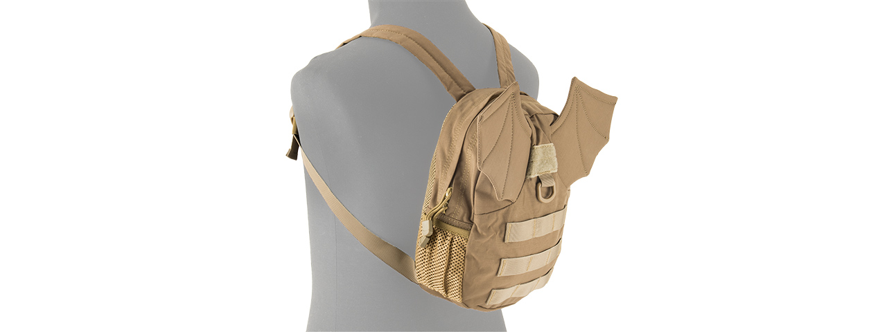 LANCER TACTICAL 1000D NYLON TACTICAL BAT WING BACKPACK - MEDIUM (TAN) - Click Image to Close