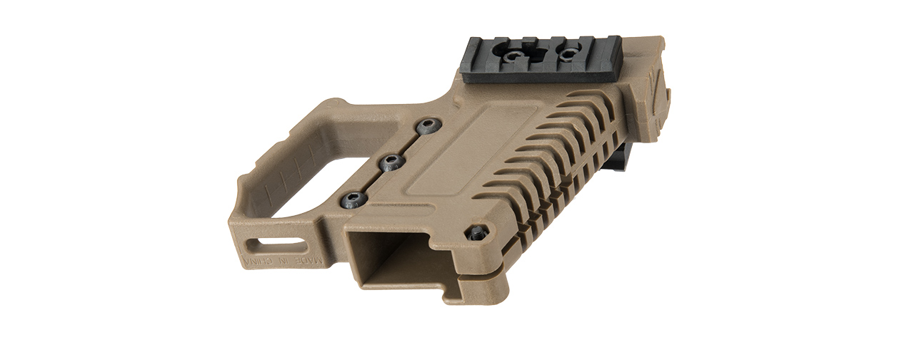 LANCER TACTICAL PISTOL CARBINE KIT FOR G-SERIES TYPE GBB PISTOLS (TAN) - Click Image to Close